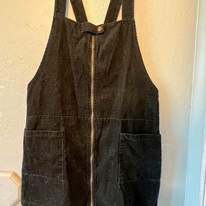 Dark green overall dress
